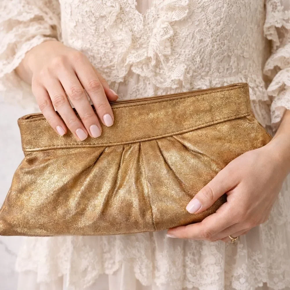 Lauren Merkin Shimmering Gold Clutch ✨